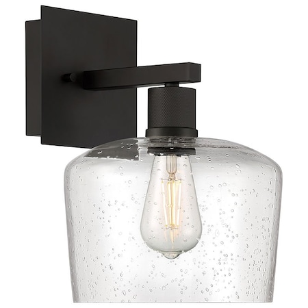 Access Lighting Port Nine Chardonnay, Chardonnay LED Wall Sconce, Matte Black Finish, Seeded Glass 63144LEDDLP-MBL/SDG